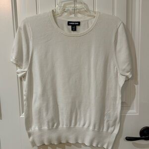 Land’s End short sleeve cotton sweater in size Large/petite. White.